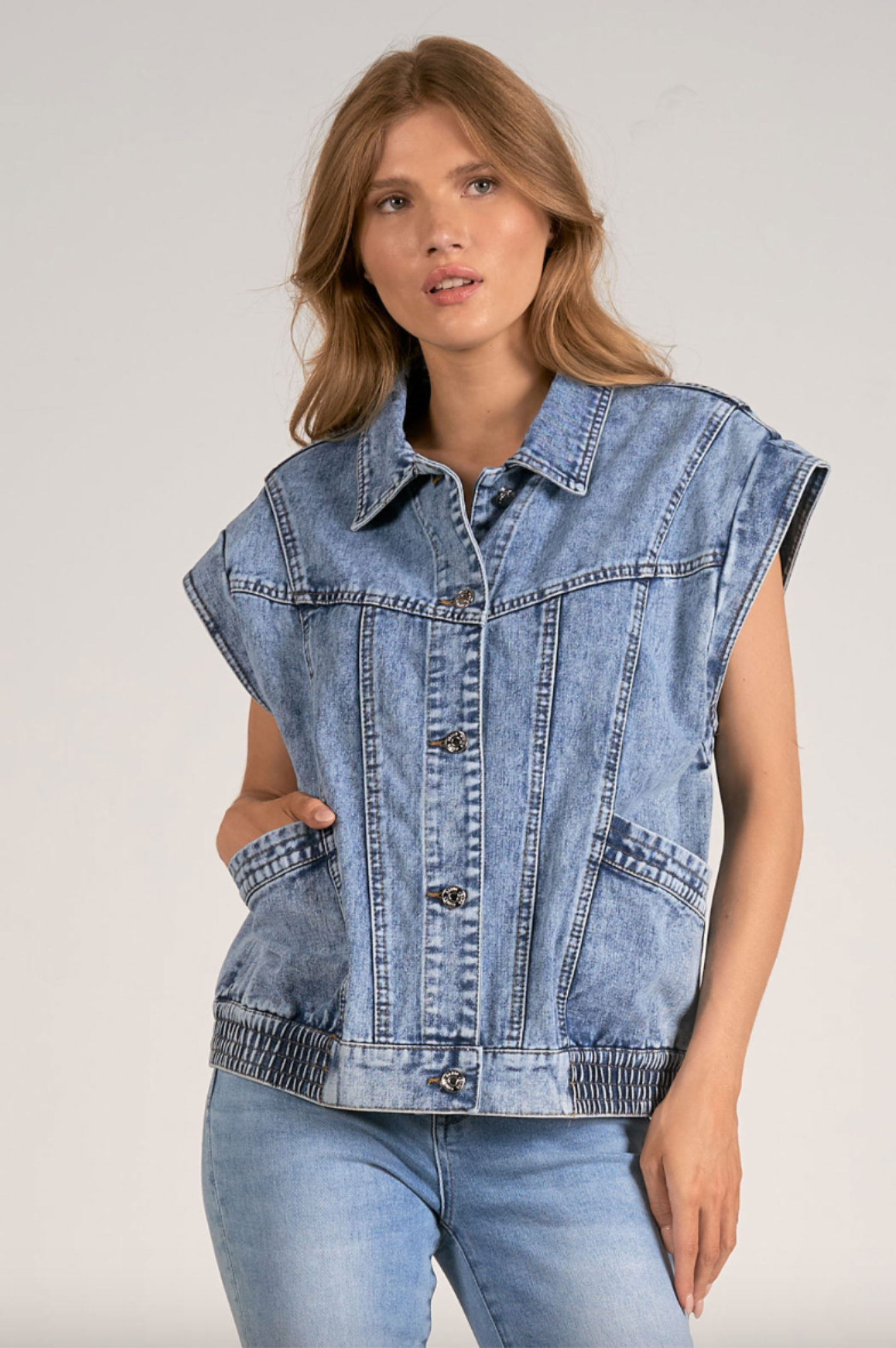 Casual Jackets Blue Girls Sleeveless Denim Jacket, Size: Large at Rs  230/piece in Delhi